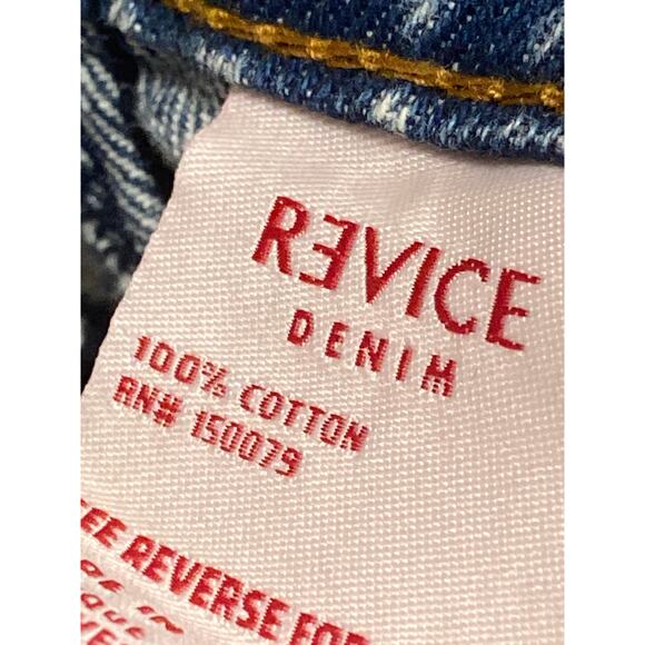 NEW Revice Women's Blue Acid Wash High Waisted Flare Cropped Denim Jeans Size 26 - Picture 5 of 5